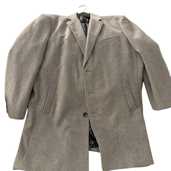 English Laundry Men’s Wool Blend Overcoat – Light Gray (Mint Condition - Picture 1 of 6